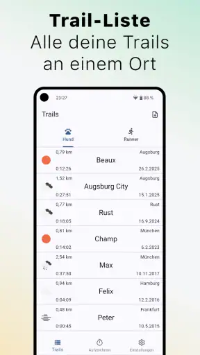 The Mantrailing App screenshot