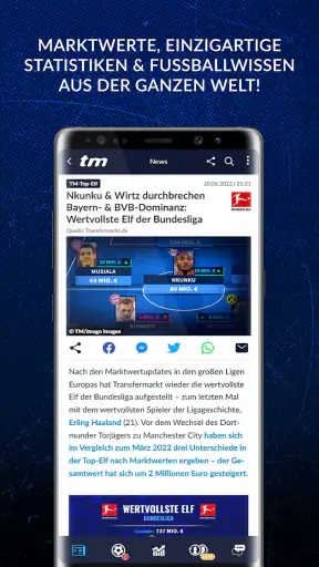 Transfermarkt Fußballdatenbank screenshot