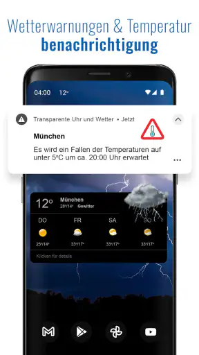 Transparente Uhr & Wetter screenshot