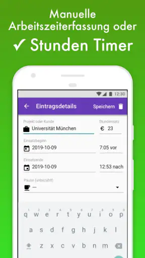 TSQ Arbeitszeiterfassung screenshot