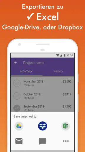 TSQ Arbeitszeiterfassung screenshot