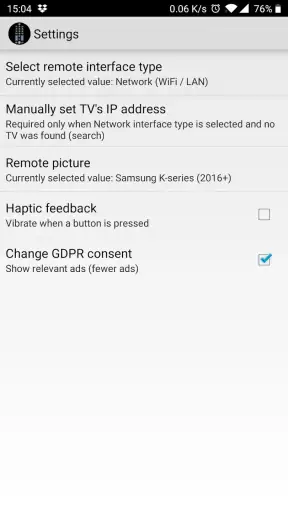 TV (Samsung) Remote Control screenshot