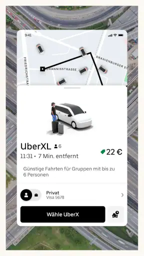 Uber - Eine Fahrt bestellen screenshot