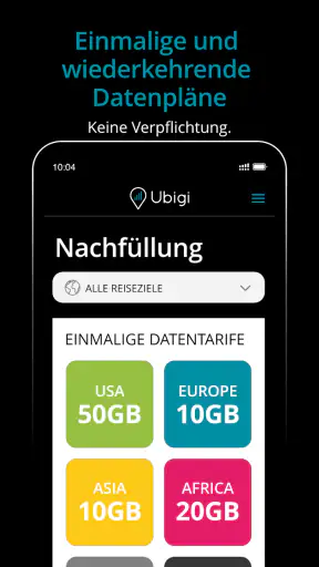 Ubigi: Reise-eSIM & Datentarif screenshot