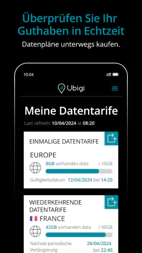 Ubigi: Reise-eSIM & Datentarif screenshot
