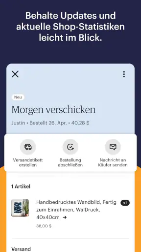 Verkaufen auf Etsy: Mein Shop screenshot