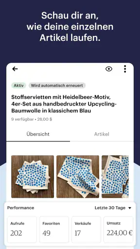 Verkaufen auf Etsy: Mein Shop screenshot