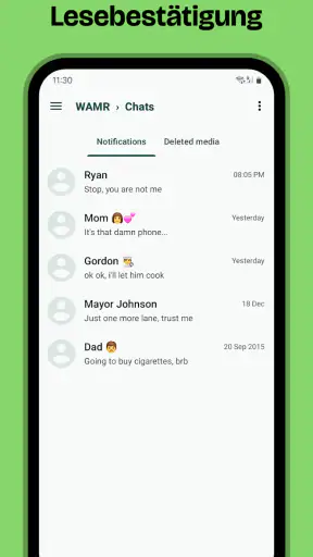 WAMR: gelöschte Nachrichten screenshot
