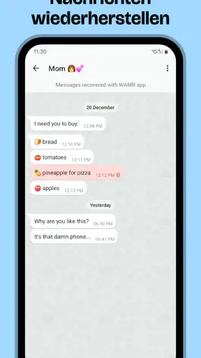WAMR: gelöschte Nachrichten screenshot