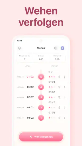 Wehenzähler - Die Wehen App screenshot