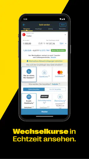 Western Union Geldtransfer screenshot
