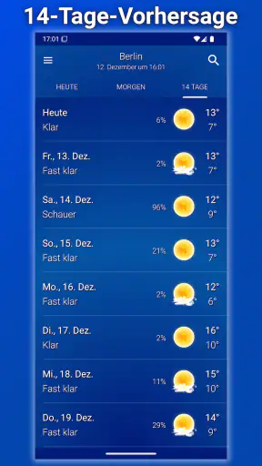 Wetter: Heiterer Himmel screenshot