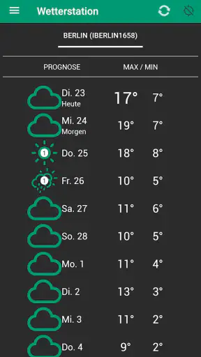 Wetterstation screenshot
