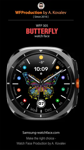 WFP 305 Butterfly watch face screenshot