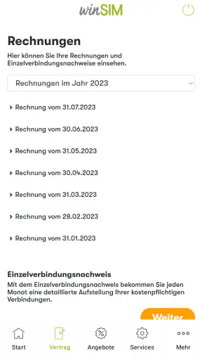 winSIM  Servicewelt screenshot