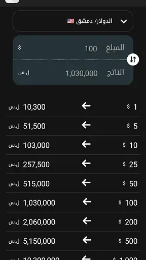 أسعار الصرف السورية screenshot