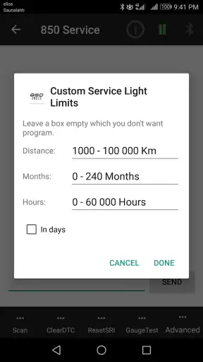 850 OBD-II screenshot