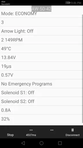 850 OBD-II screenshot