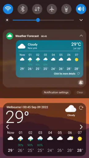 9Weather: Weather forecast screenshot