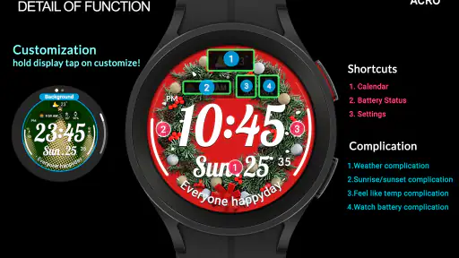 ACRO Happy Christmas Watchface screenshot