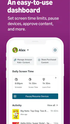 Amazon Kids Parent Dashboard screenshot