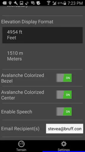 Avalanche Inclinometer screenshot