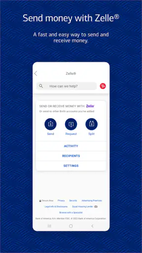Bank of America Mobile Banking screenshot