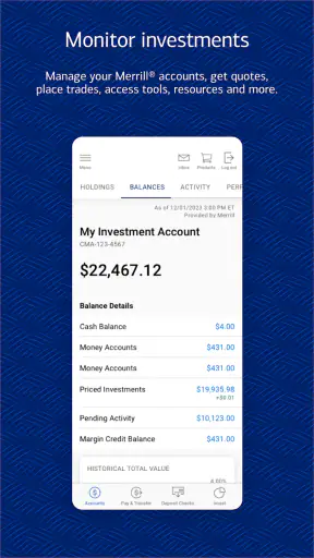 Bank of America Mobile Banking screenshot