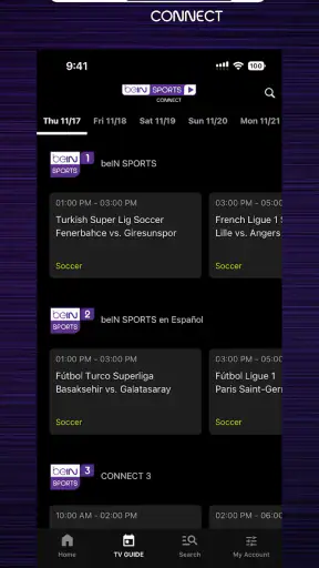 beIN SPORTS CONNECT screenshot
