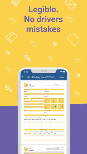 Bill of lading screenshot