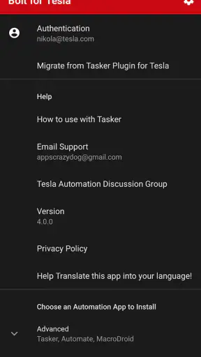 Bolt for Tesla - Tasker Plugin screenshot