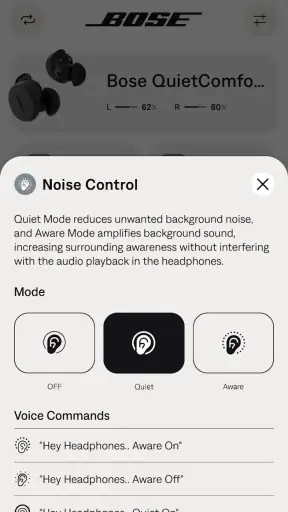 Bose QC Earbuds screenshot