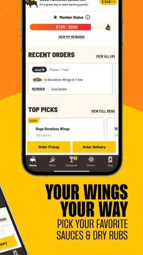 Buffalo Wild Wings Ordering screenshot