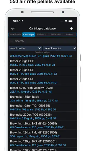 Chairgun Elite Ballistic Tool screenshot