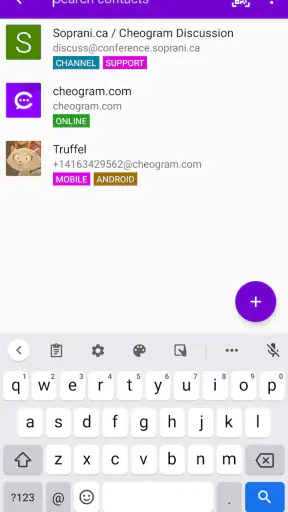 Cheogram (Jabber, Call, Text) screenshot