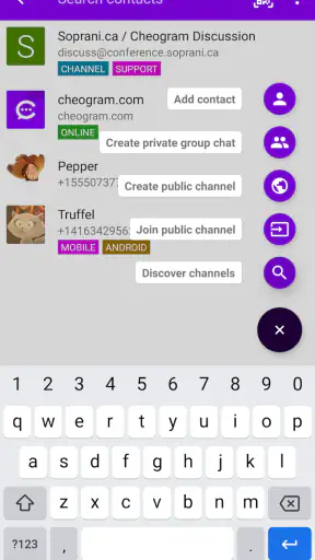 Cheogram (Jabber, Call, Text) screenshot