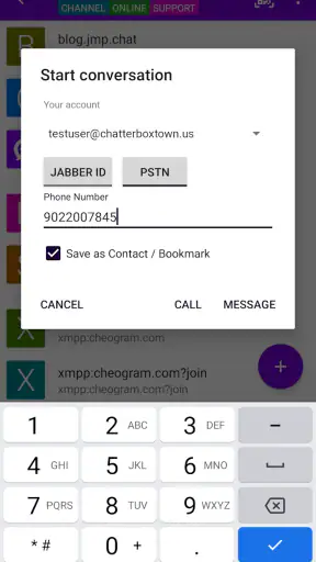 Cheogram (Jabber, Call, Text) screenshot