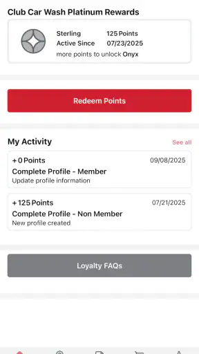Club Car Wash Mobile App screenshot