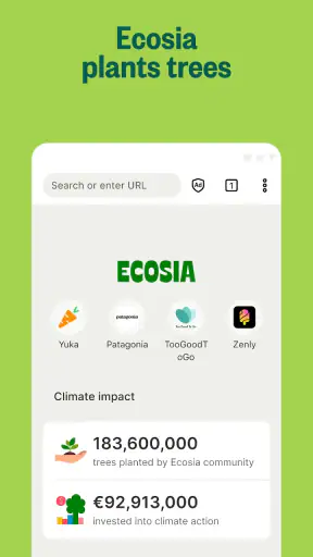 Ecosia - Safe Internet Browser screenshot