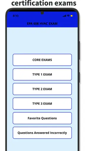 EPA 608 Practice Test screenshot