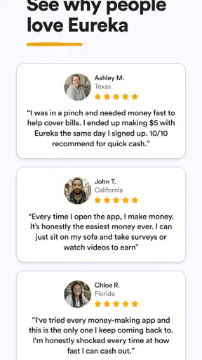 Eureka: Earn money for surveys screenshot