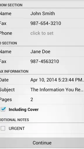 FaxCover Pro Create Cover Page screenshot