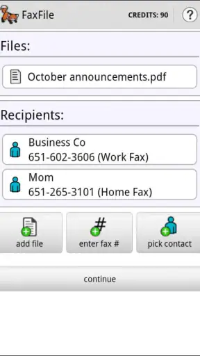 FaxFile - Send Fax from phone screenshot