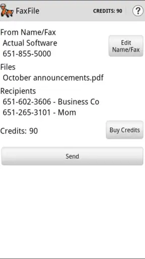 FaxFile - Send Fax from phone screenshot