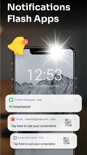 Flashlight : SMS & Call Alert screenshot