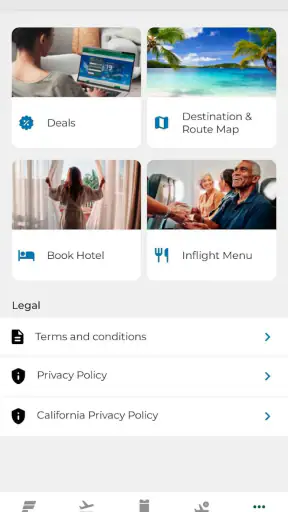 Frontier Airlines screenshot