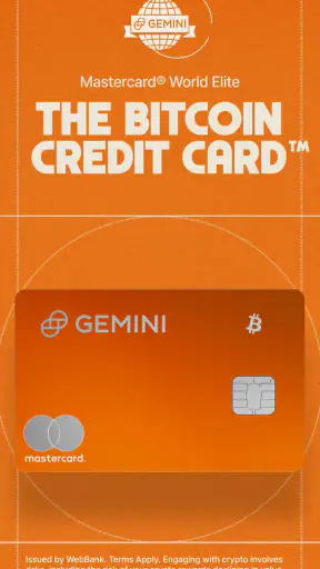 Gemini: Bitcoin Credit Card screenshot