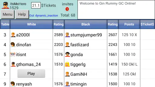 Gin Rummy GC Online screenshot
