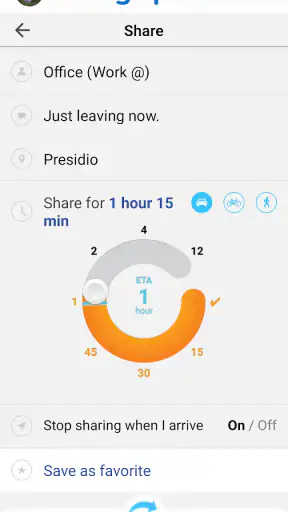 Glympse - Share GPS location screenshot
