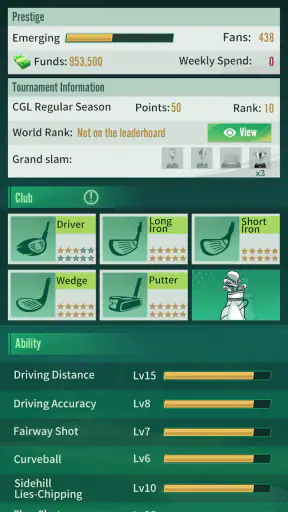 Golf Rising Star : Career Sim screenshot